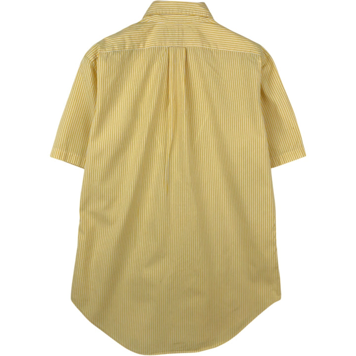 Ralph Lauren CLASSIC FIT Short-Sleeve Button-Down Striped Shirt, Men's Size S (approx.) cotton lemon yellow Vintage Second Hand