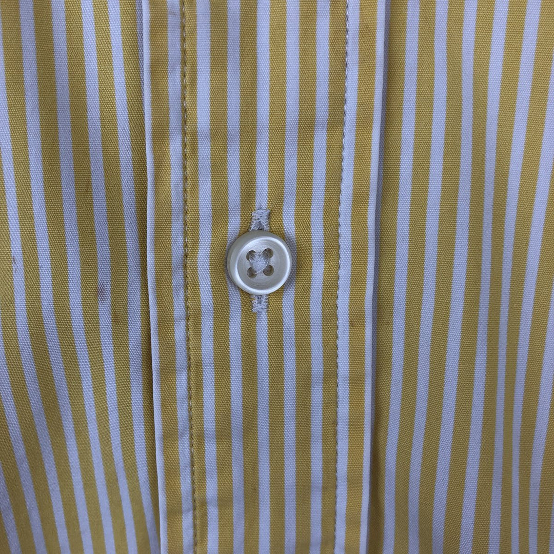 Ralph Lauren CLASSIC FIT Short-Sleeve Button-Down Striped Shirt, Men's Size S (approx.) cotton lemon yellow Vintage Second Hand