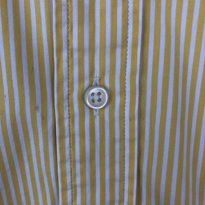 Ralph Lauren CLASSIC FIT Short-Sleeve Button-Down Striped Shirt, Men's Size S (approx.) cotton lemon yellow Vintage Second Hand
