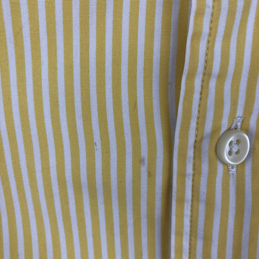 Ralph Lauren CLASSIC FIT Short-Sleeve Button-Down Striped Shirt, Men's Size S (approx.) cotton lemon yellow Vintage Second Hand