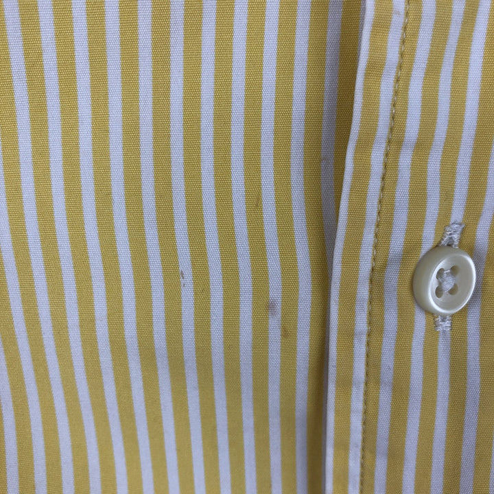 Ralph Lauren CLASSIC FIT Short-Sleeve Button-Down Striped Shirt, Men's Size S (approx.) cotton lemon yellow Vintage Second Hand