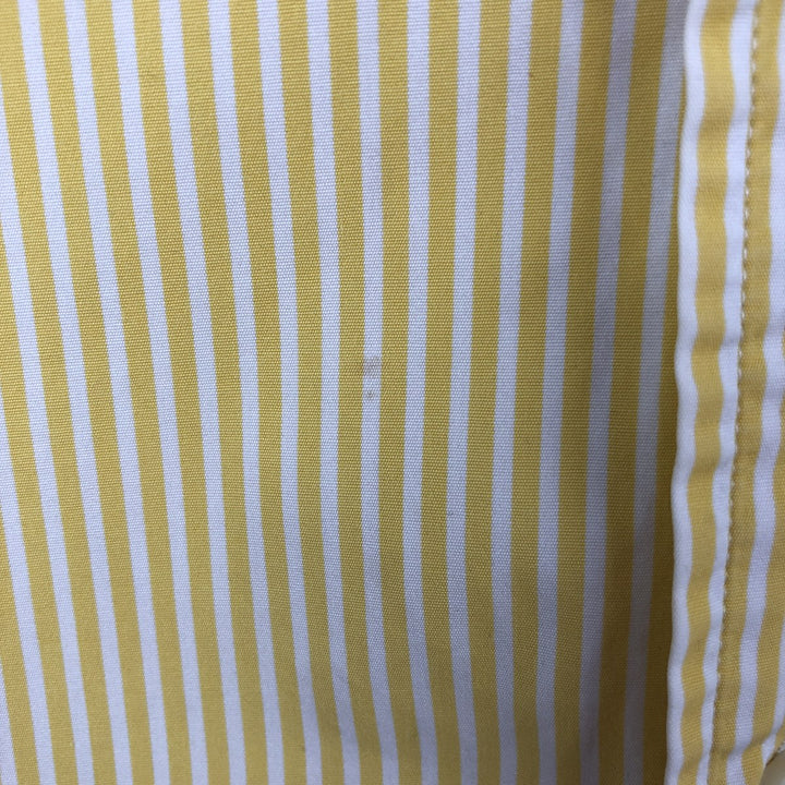 Ralph Lauren CLASSIC FIT Short-Sleeve Button-Down Striped Shirt, Men's Size S (approx.) cotton lemon yellow Vintage Second Hand