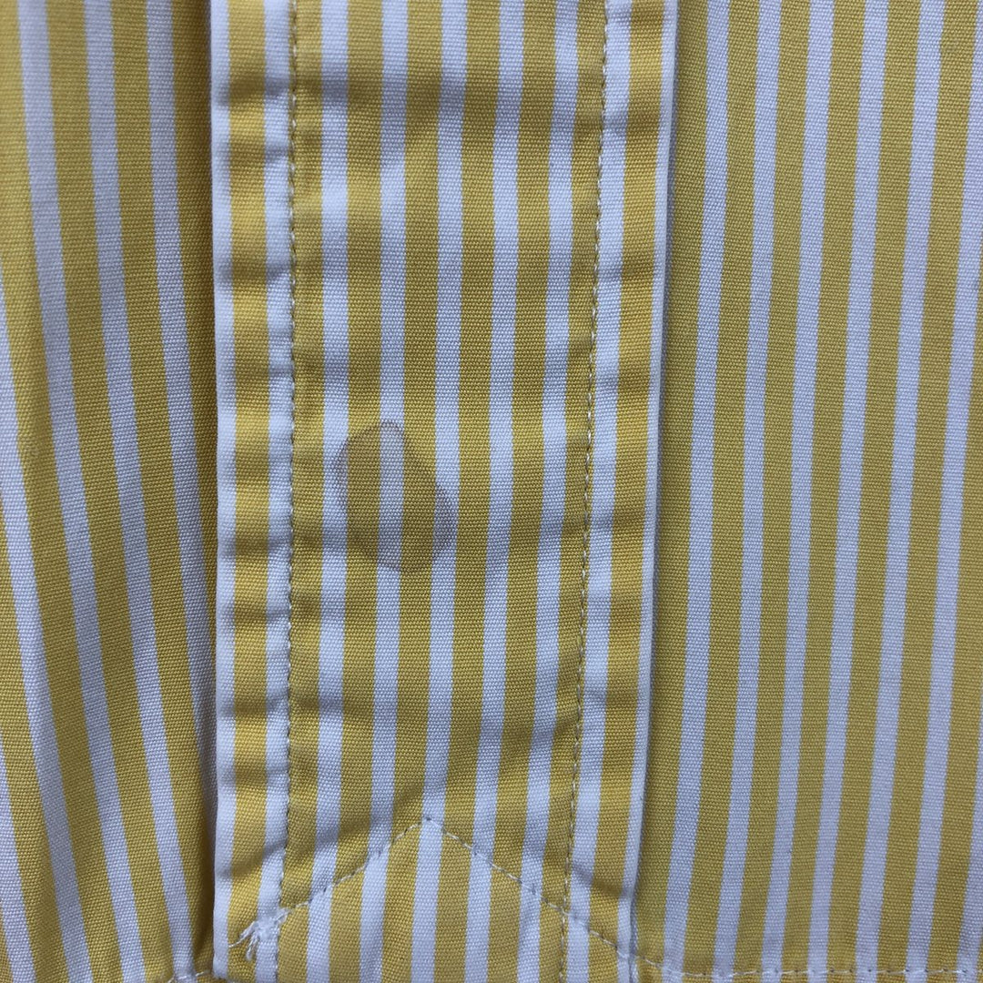 Ralph Lauren CLASSIC FIT Short-Sleeve Button-Down Striped Shirt, Men's Size S (approx.) cotton lemon yellow Vintage Second Hand