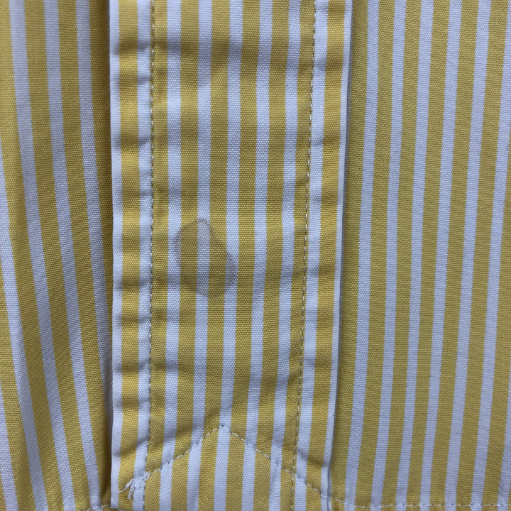 Ralph Lauren CLASSIC FIT Short-Sleeve Button-Down Striped Shirt, Men's Size S (approx.) cotton lemon yellow Vintage Second Hand
