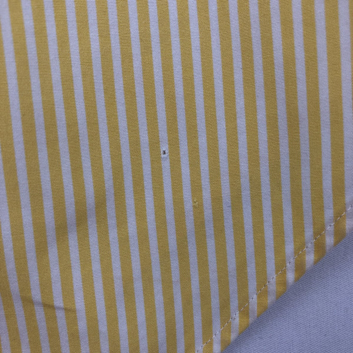 Ralph Lauren CLASSIC FIT Short-Sleeve Button-Down Striped Shirt, Men's Size S (approx.) cotton lemon yellow Vintage Second Hand