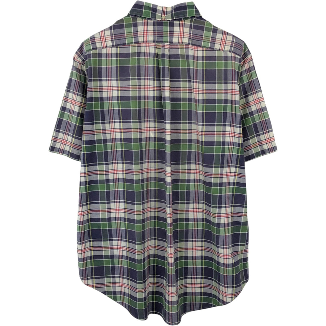 Ralph Lauren Classic Fit Short Sleeve Button Down Check Shirt Men's Size L cotton green type Vintage Second Hand