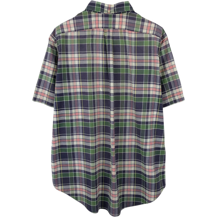Ralph Lauren Classic Fit Short Sleeve Button Down Check Shirt Men's Size L cotton green type Vintage Second Hand