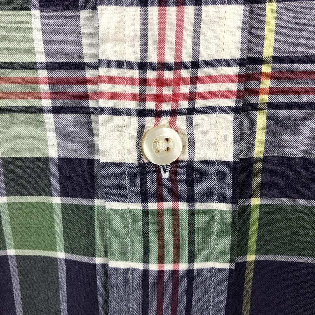Ralph Lauren Classic Fit Short Sleeve Button Down Check Shirt Men's Size L cotton green type Vintage Second Hand