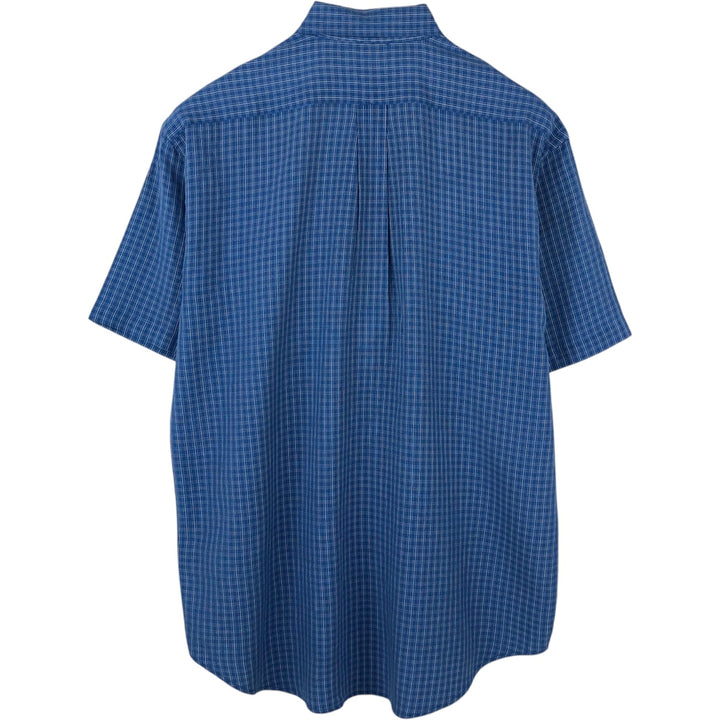 Ralph Lauren BLAKE short sleeve button down check shirt, men's size L cotton blue type Vintage Second Hand