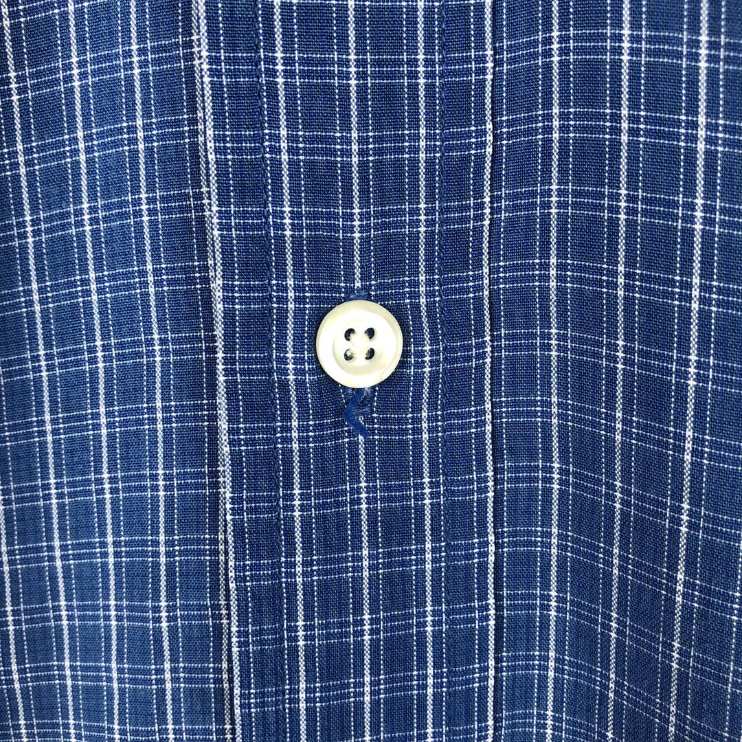 Ralph Lauren BLAKE short sleeve button down check shirt, men's size L cotton blue type Vintage Second Hand