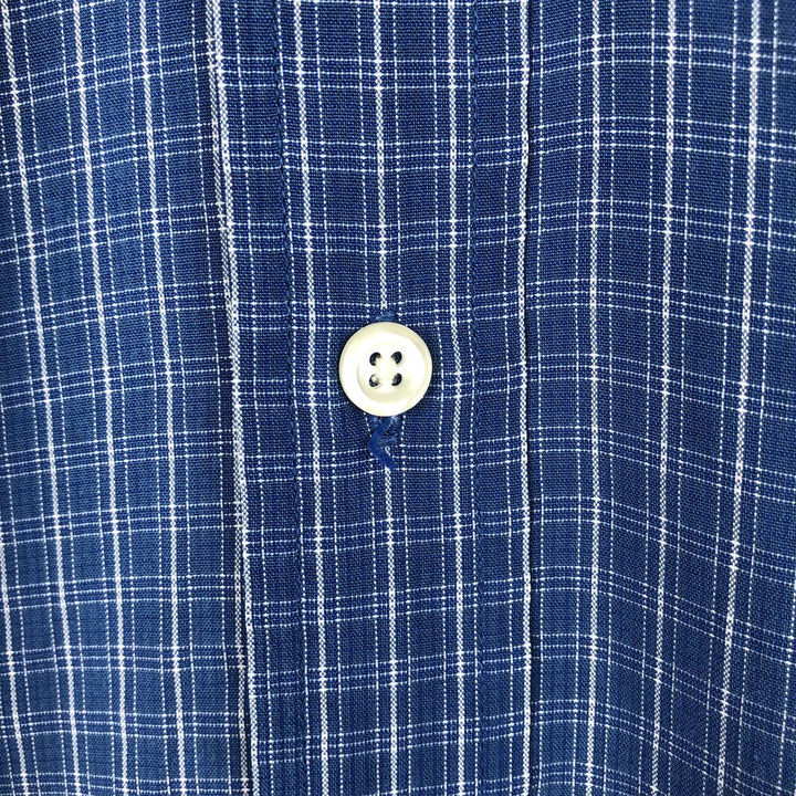 Ralph Lauren BLAKE short sleeve button down check shirt, men's size L cotton blue type Vintage Second Hand
