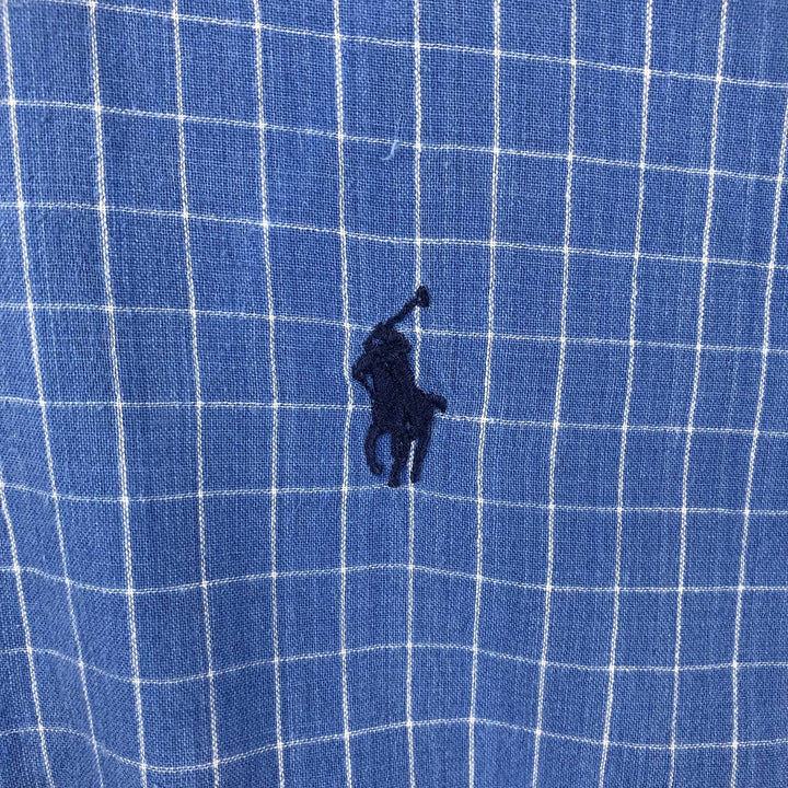 Ralph Lauren BLAKE short sleeve button down check shirt men's XL size cotton blue type Vintage Second Hand