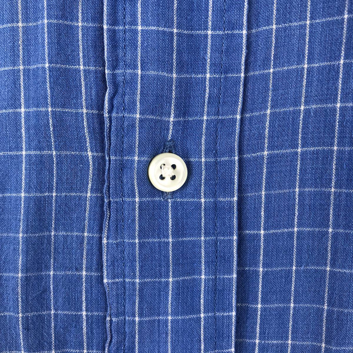 Ralph Lauren BLAKE short sleeve button down check shirt men's XL size cotton blue type Vintage Second Hand