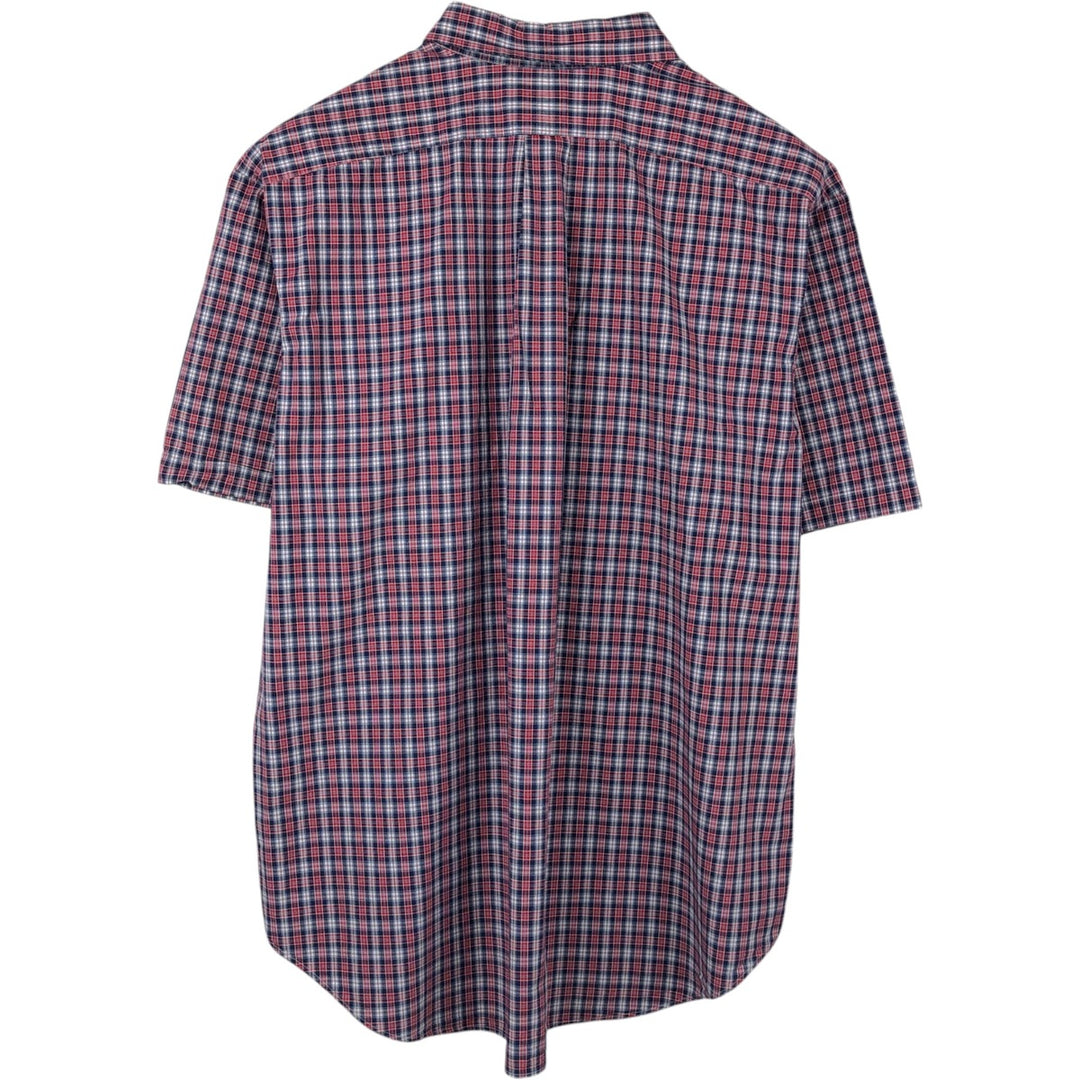 Ralph Lauren Classic Fit Short Sleeve Button Down Check Shirt Men's XXL cotton navy blue type Vintage Second Hand