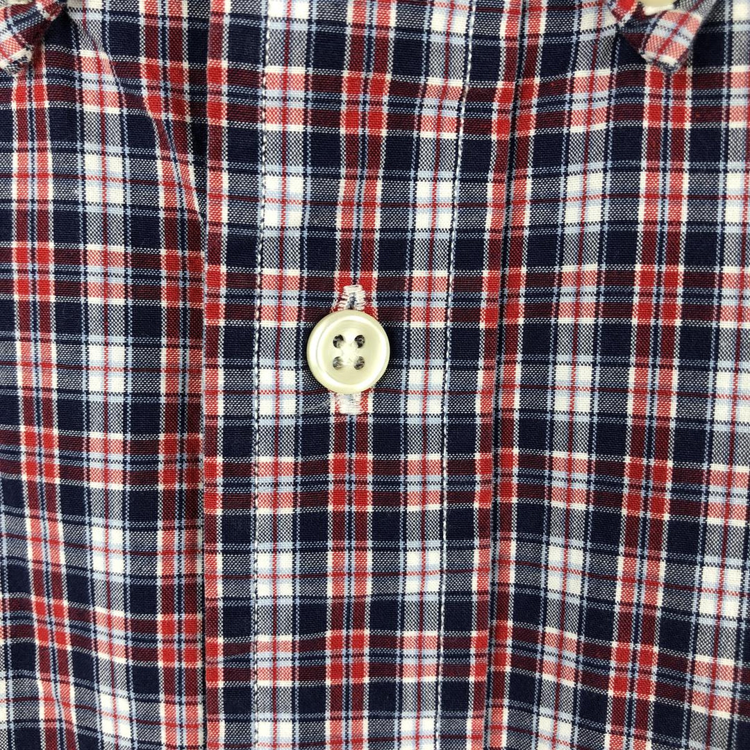 Ralph Lauren Classic Fit Short Sleeve Button Down Check Shirt Men's XXL cotton navy blue type Vintage Second Hand