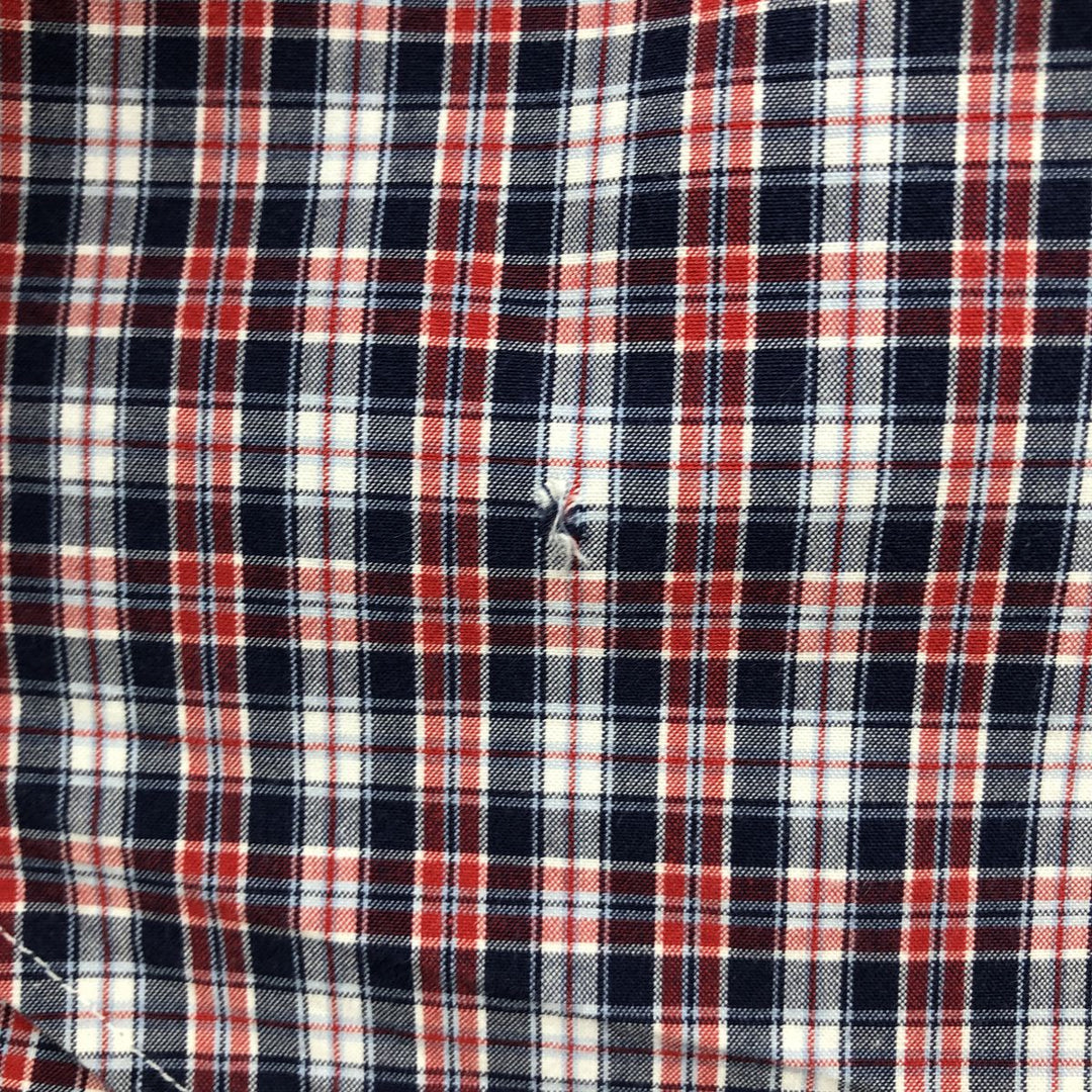 Ralph Lauren Classic Fit Short Sleeve Button Down Check Shirt Men's XXL cotton navy blue type Vintage Second Hand