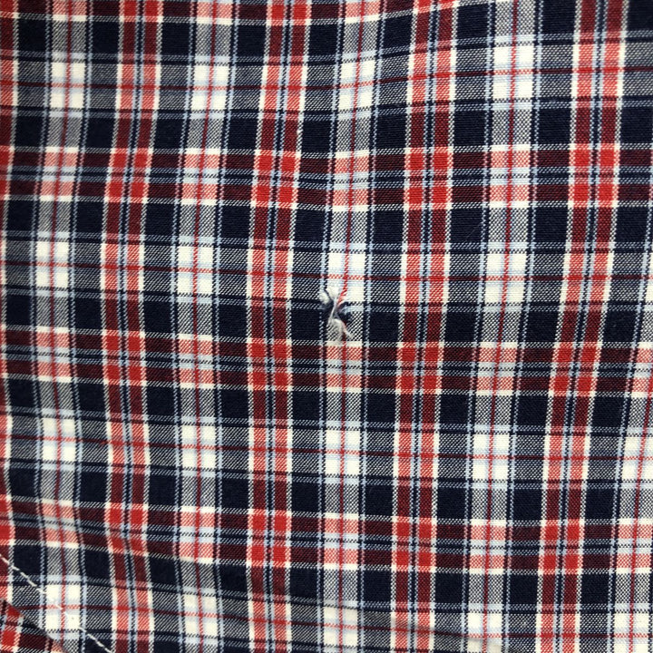 Ralph Lauren Classic Fit Short Sleeve Button Down Check Shirt Men's XXL cotton navy blue type Vintage Second Hand