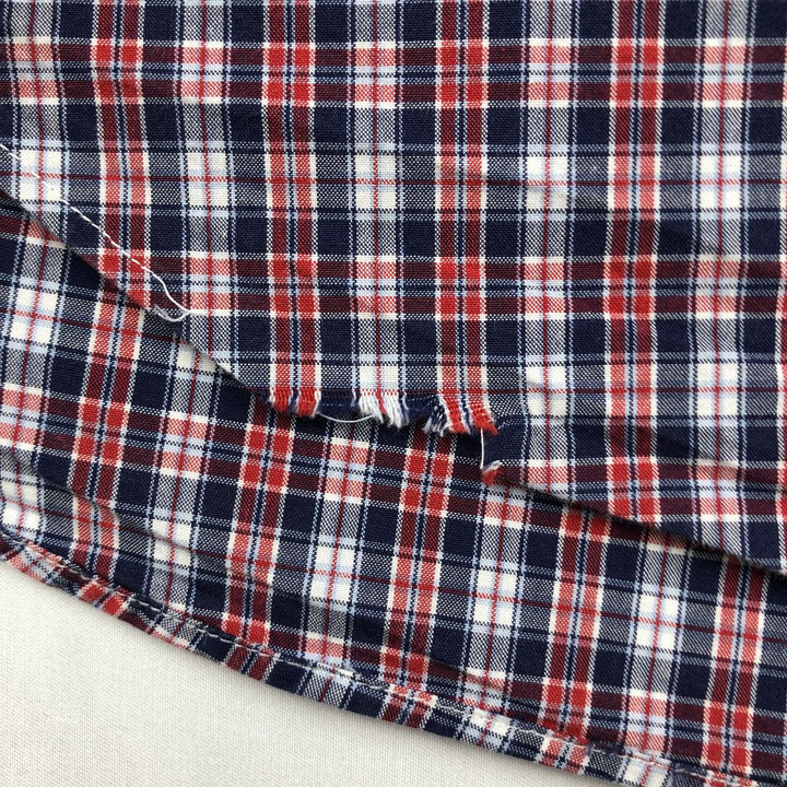 Ralph Lauren Classic Fit Short Sleeve Button Down Check Shirt Men's XXL cotton navy blue type Vintage Second Hand