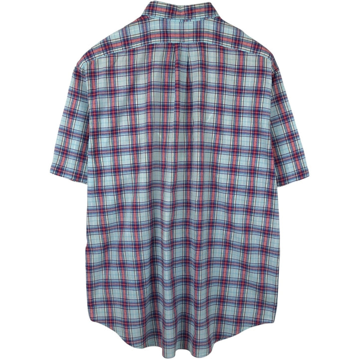 Ralph Lauren POLO by Ralph Lauren BLAKE Short-Sleeve Button-Down Check Shirt, Men's Size XL (approx.) cotton Blue type light blue Vintage Second Hand