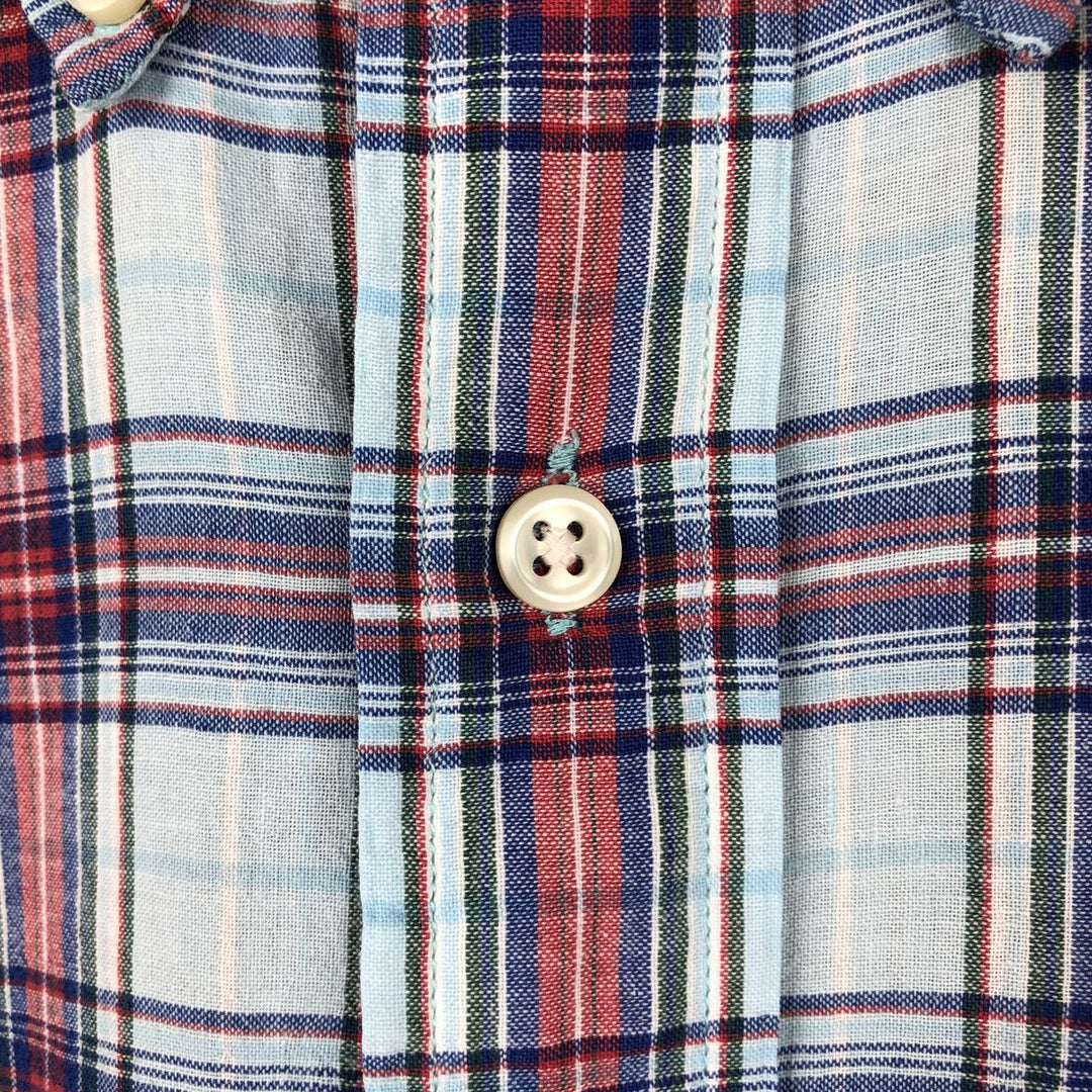 Ralph Lauren POLO by Ralph Lauren BLAKE Short-Sleeve Button-Down Check Shirt, Men's Size XL (approx.) cotton Blue type light blue Vintage Second Hand