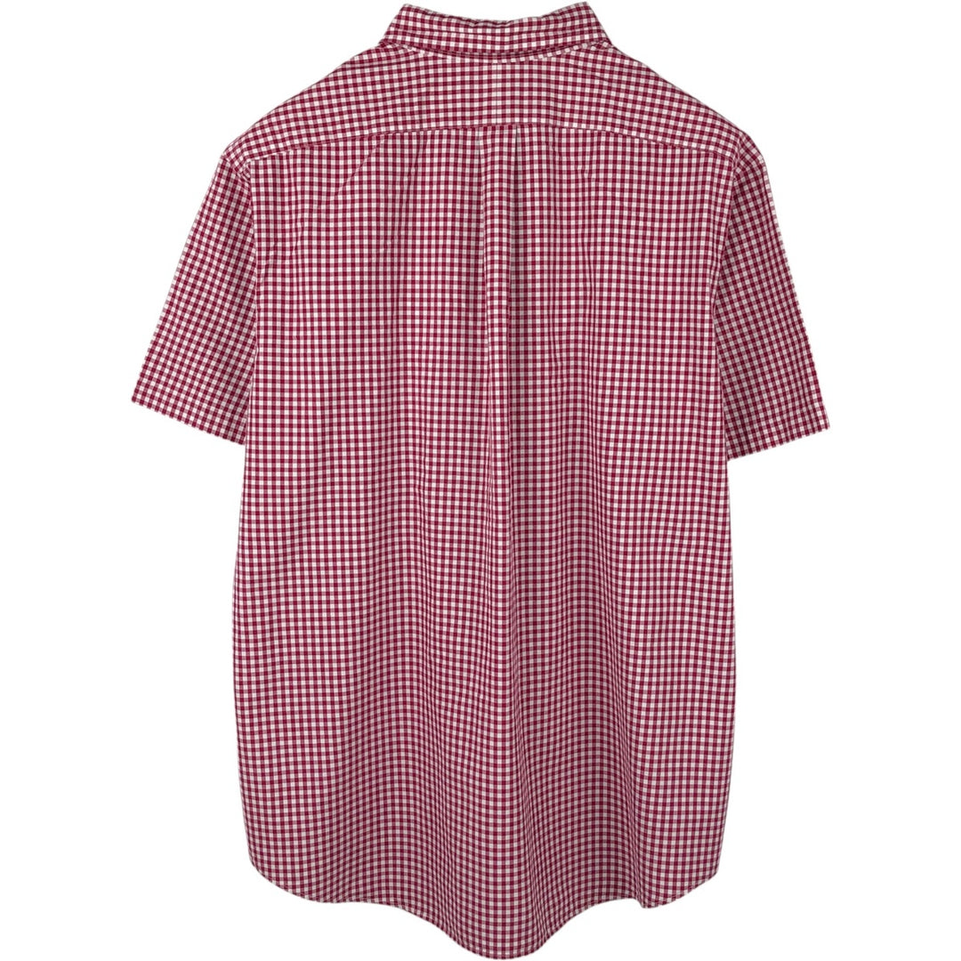 Ralph Lauren Gingham Check Short Sleeve Button Down Check Shirt Men's XXL cotton red type Vintage Second Hand