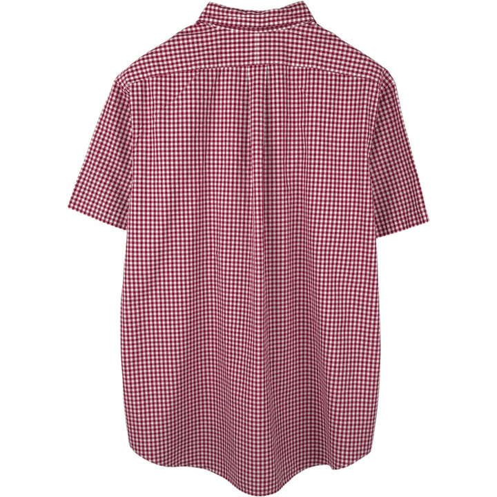 Ralph Lauren Gingham Check Short Sleeve Button Down Check Shirt Men's XXL cotton red type Vintage Second Hand
