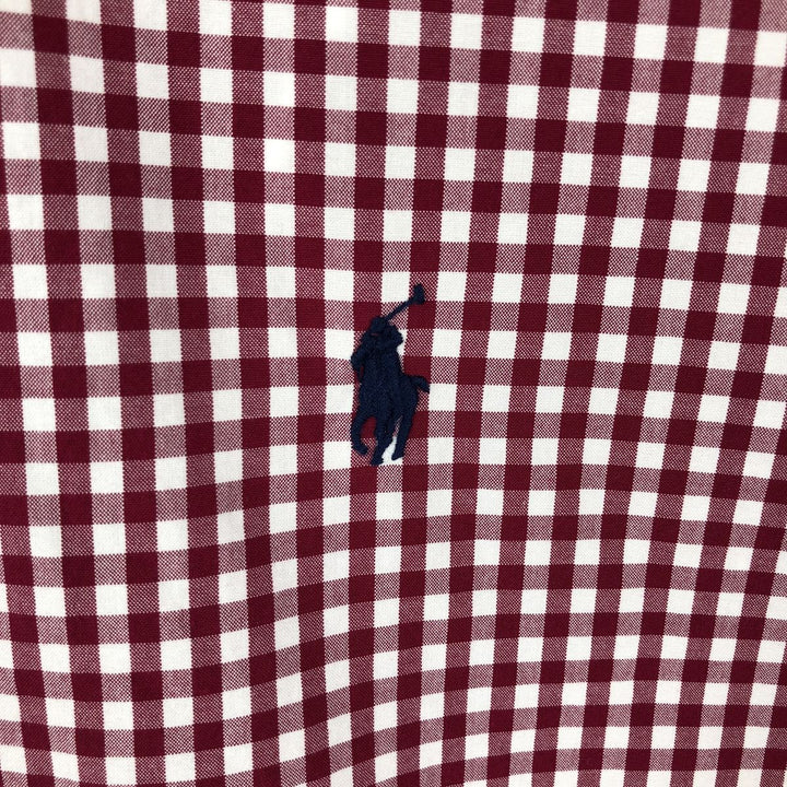 Ralph Lauren Gingham Check Short Sleeve Button Down Check Shirt Men's XXL cotton red type Vintage Second Hand