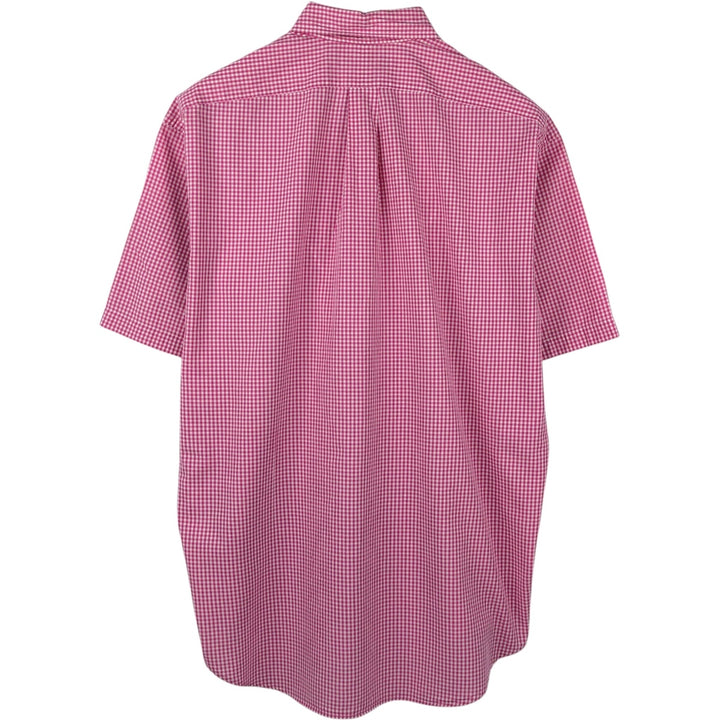 Ralph Lauren BLAKE Gingham Check Short Sleeve Button Down Check Shirt Men's Size L cotton pink type Vintage Second Hand