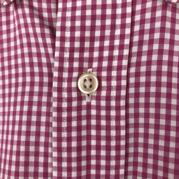 Ralph Lauren BLAKE Gingham Check Short Sleeve Button Down Check Shirt Men's Size L cotton pink type Vintage Second Hand
