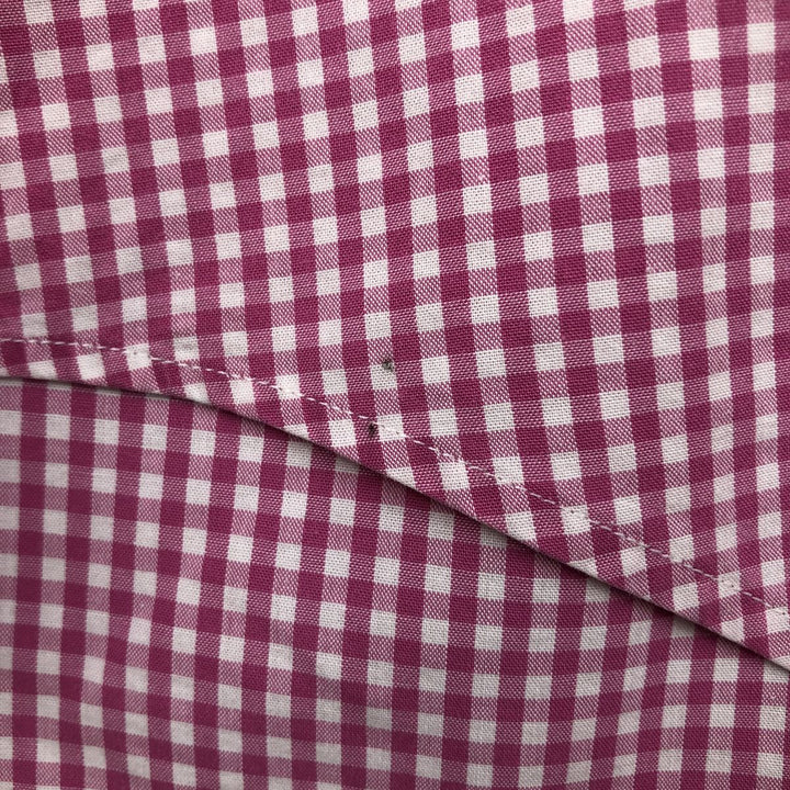 Ralph Lauren BLAKE Gingham Check Short Sleeve Button Down Check Shirt Men's Size L cotton pink type Vintage Second Hand
