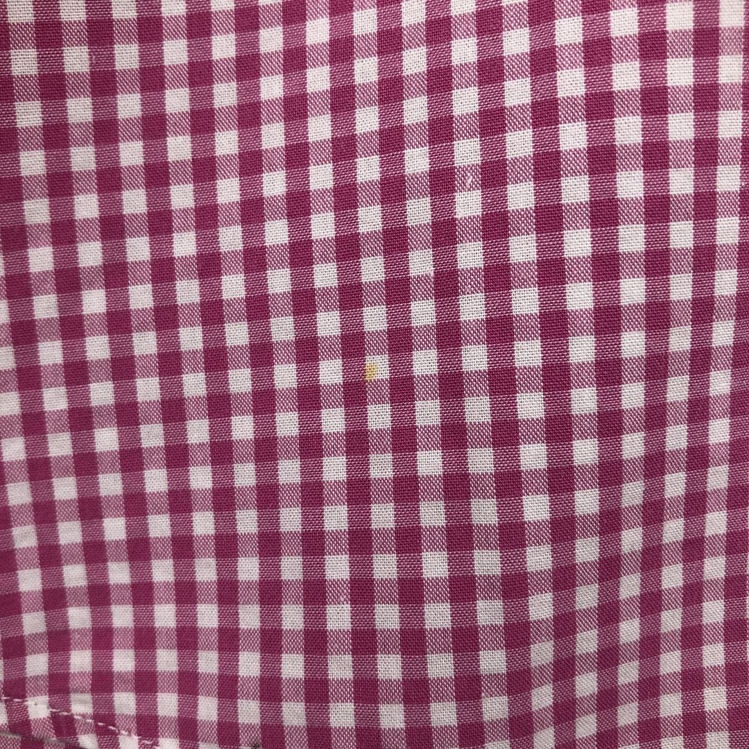 Ralph Lauren BLAKE Gingham Check Short Sleeve Button Down Check Shirt Men's Size L cotton pink type Vintage Second Hand