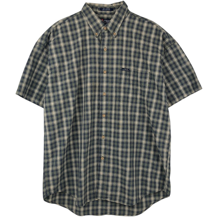 Ralph Lauren CHAPS short sleeve button down check shirt men's XL size cotton Khaki type Vintage Second Hand