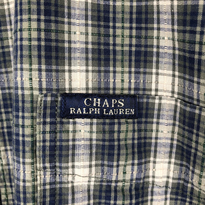 Ralph Lauren CHAPS short sleeve button down check shirt men's XL size cotton Khaki type Vintage Second Hand