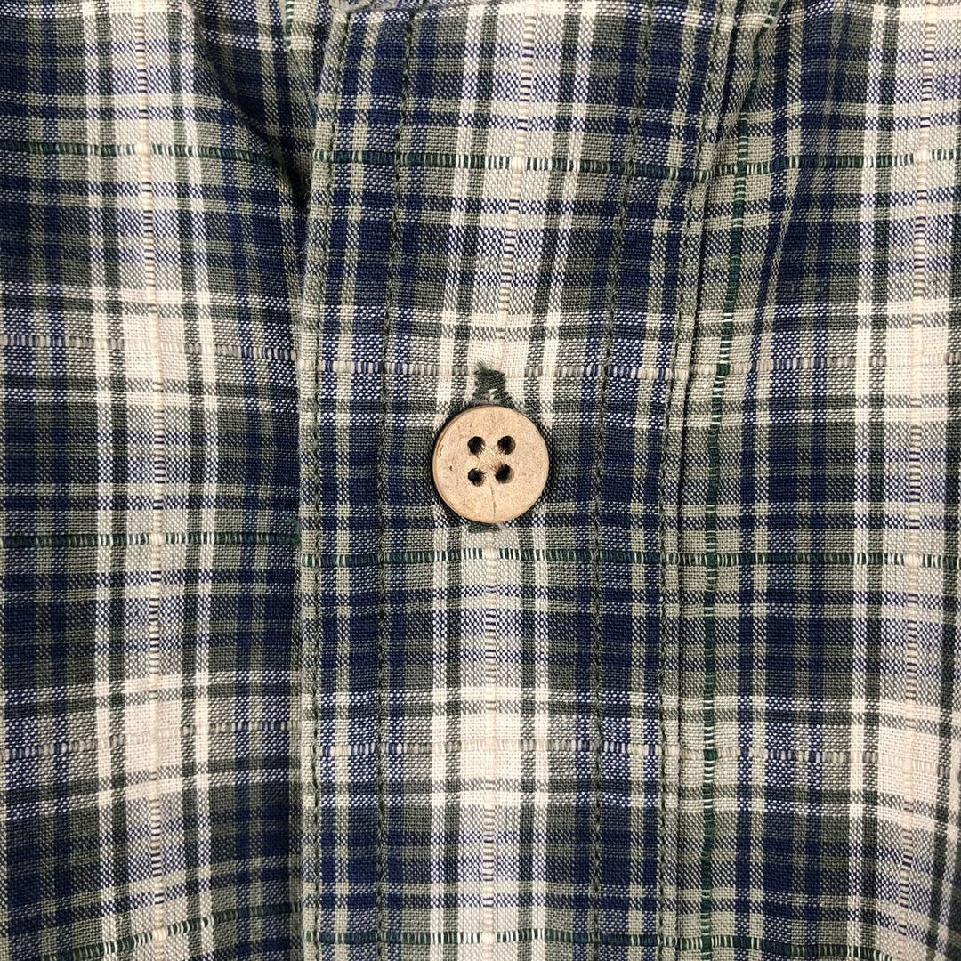Ralph Lauren CHAPS short sleeve button down check shirt men's XL size cotton Khaki type Vintage Second Hand