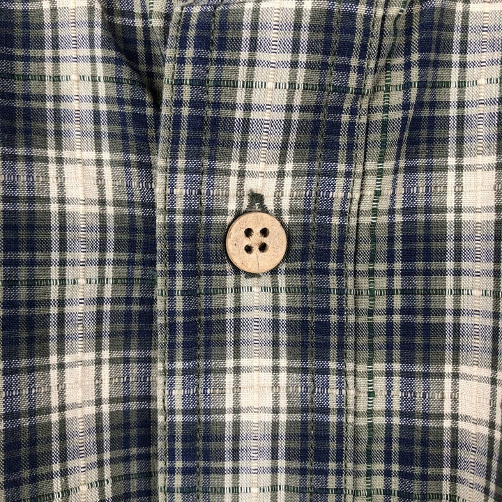 Ralph Lauren CHAPS short sleeve button down check shirt men's XL size cotton Khaki type Vintage Second Hand