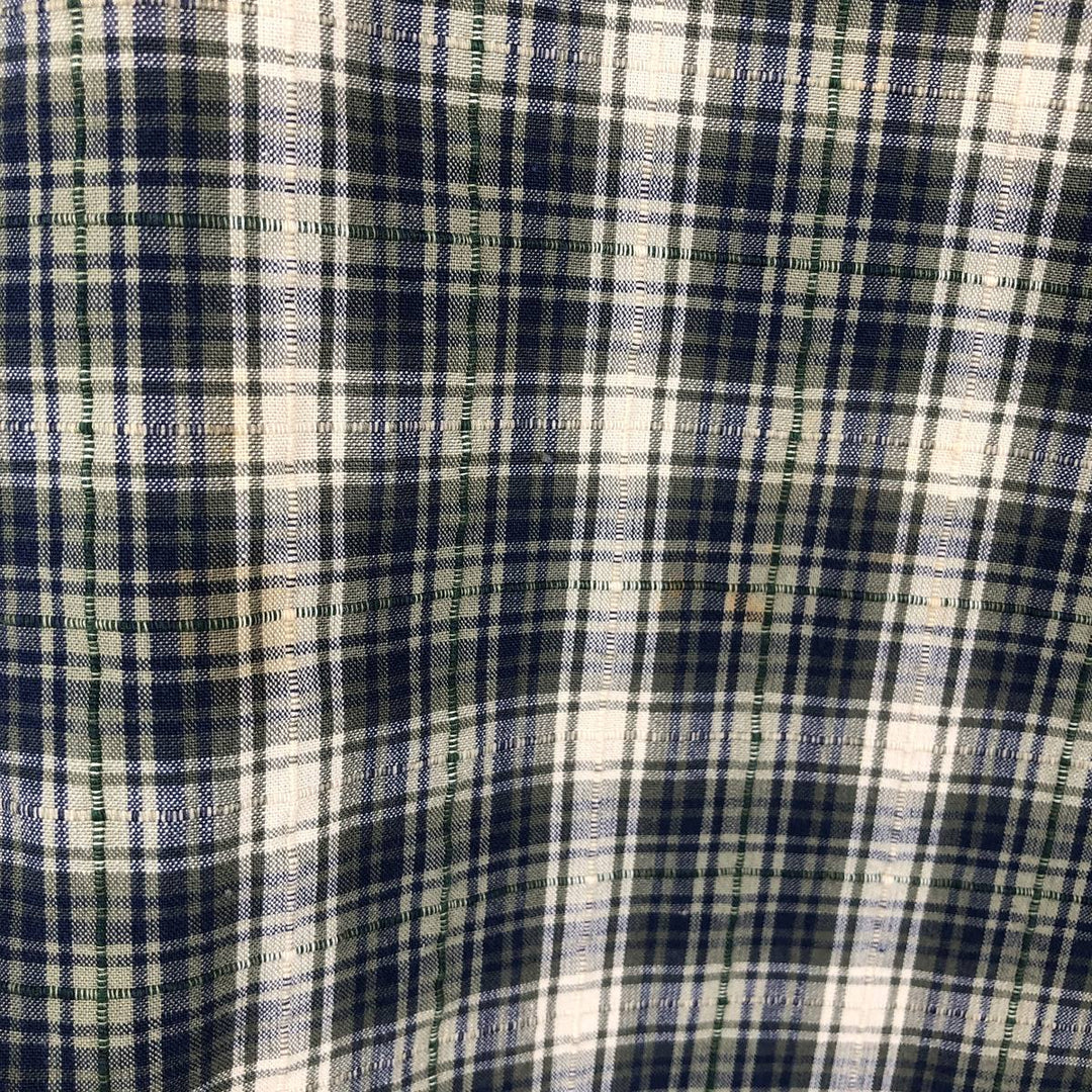 Ralph Lauren CHAPS short sleeve button down check shirt men's XL size cotton Khaki type Vintage Second Hand