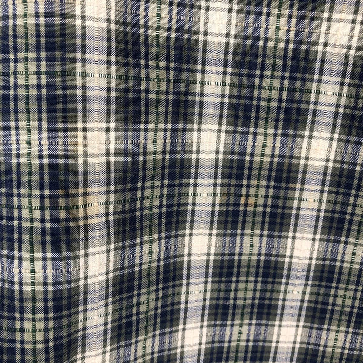 Ralph Lauren CHAPS short sleeve button down check shirt men's XL size cotton Khaki type Vintage Second Hand