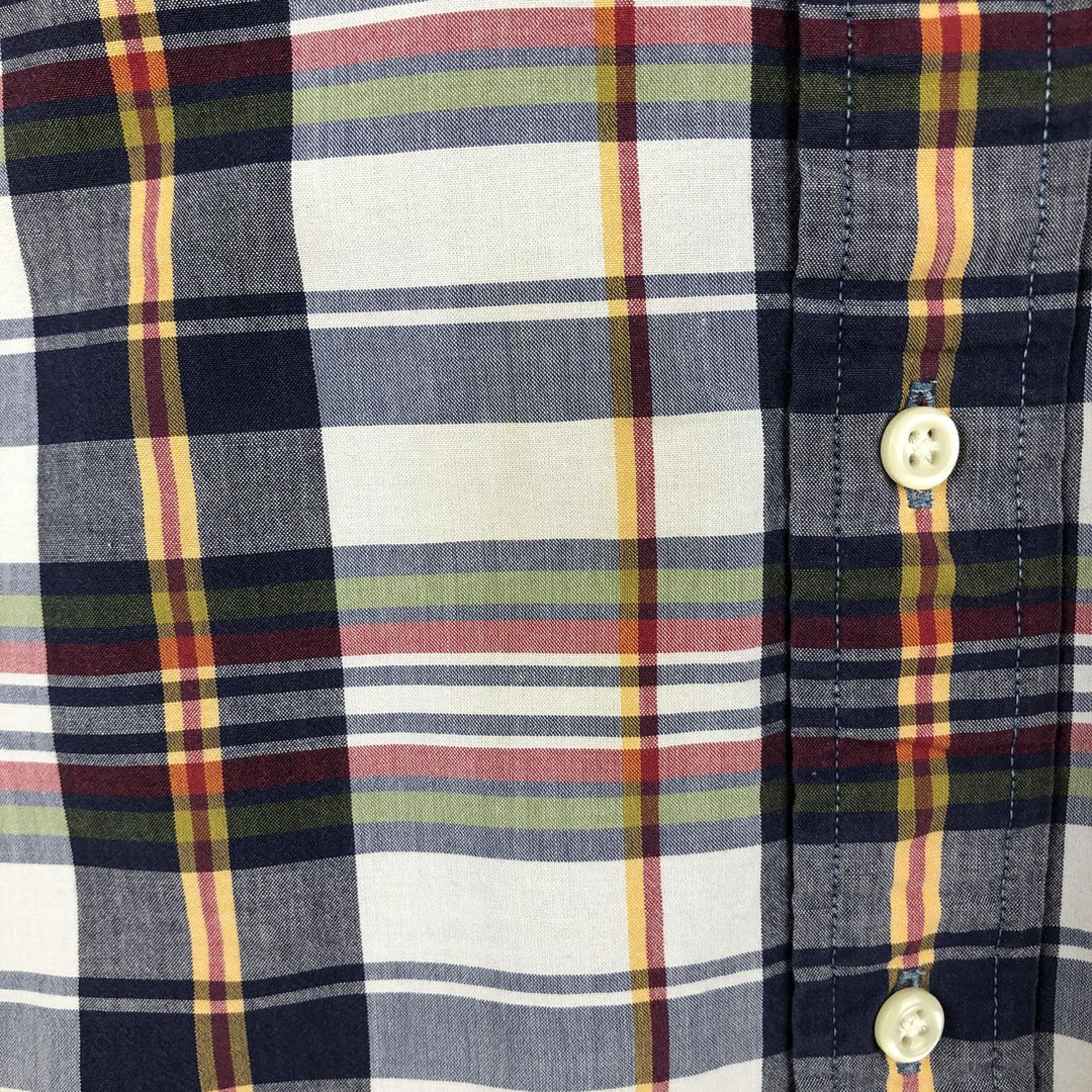 Ralph Lauren Classic Fit Short Sleeve Button Down Check Shirt Men's XXL cotton navy blue type Vintage Second Hand