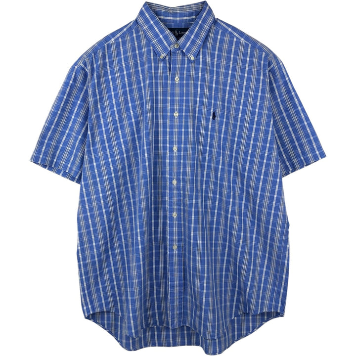Ralph Lauren BLAKE short sleeve button down check shirt men's XL size cotton blue type Vintage Second Hand