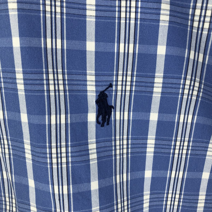Ralph Lauren BLAKE short sleeve button down check shirt men's XL size cotton blue type Vintage Second Hand