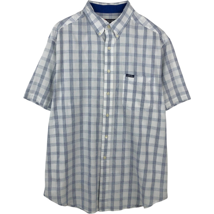 Ralph Lauren CHAPS short sleeve button down check shirt men's size L cotton blue type Vintage Second Hand