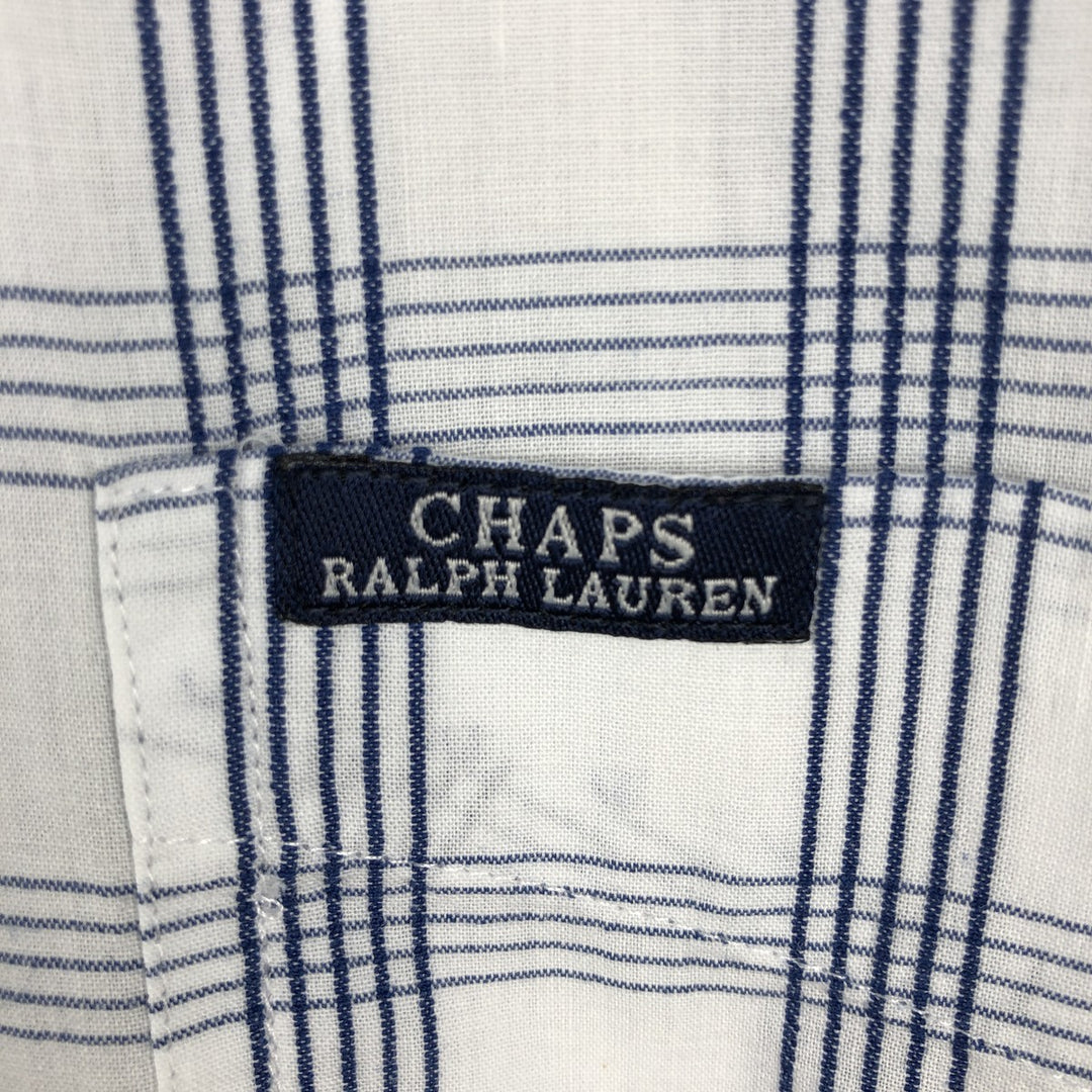 Ralph Lauren CHAPS short sleeve button down check shirt men's size L cotton blue type Vintage Second Hand