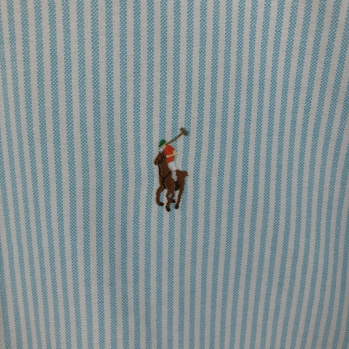 Ralph Lauren Classic Fit Short Sleeve Button Down Striped Shirt Men's Size L cotton white type Vintage Second Hand