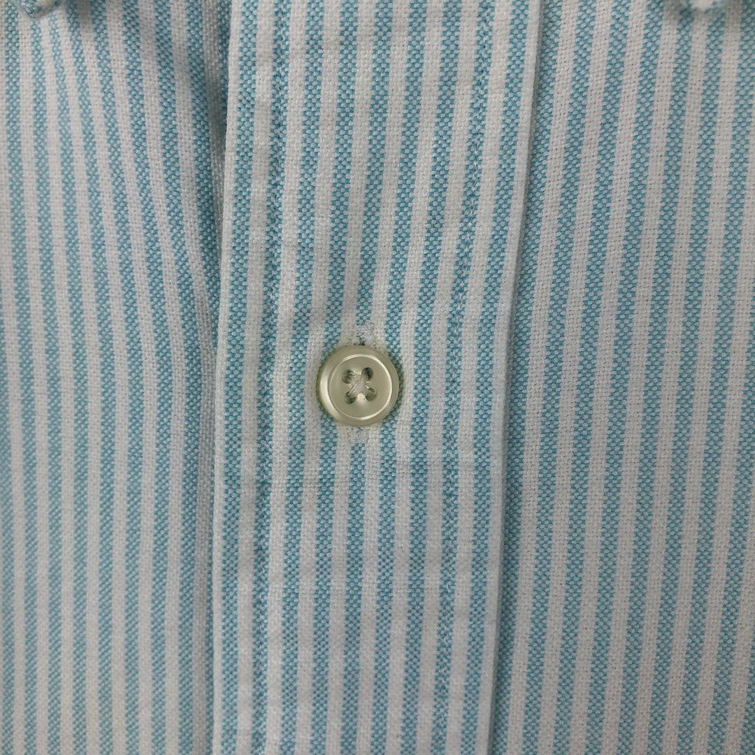 Ralph Lauren Classic Fit Short Sleeve Button Down Striped Shirt Men's Size L cotton white type Vintage Second Hand
