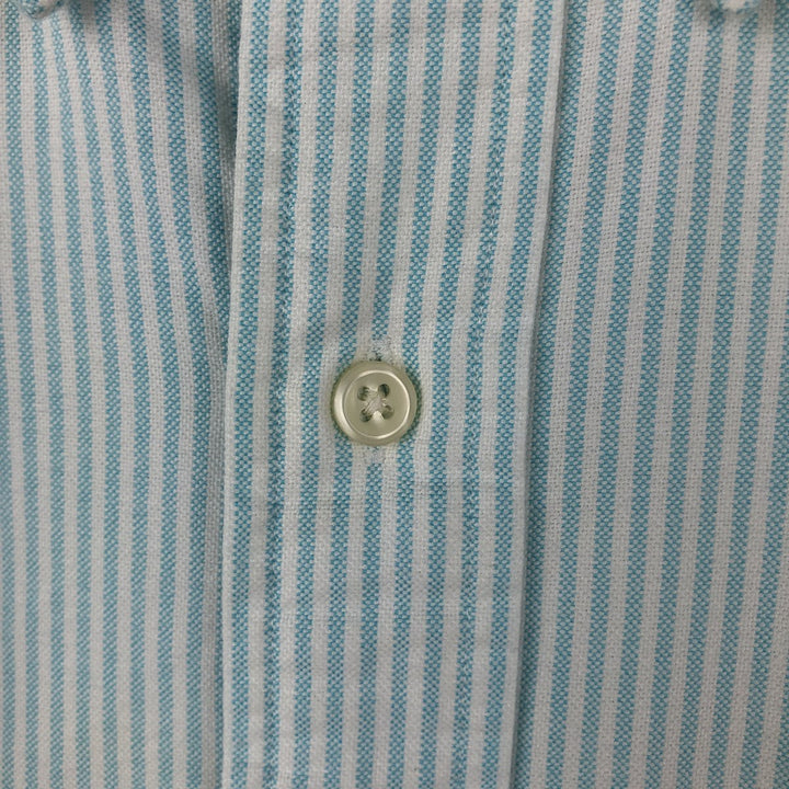 Ralph Lauren Classic Fit Short Sleeve Button Down Striped Shirt Men's Size L cotton white type Vintage Second Hand