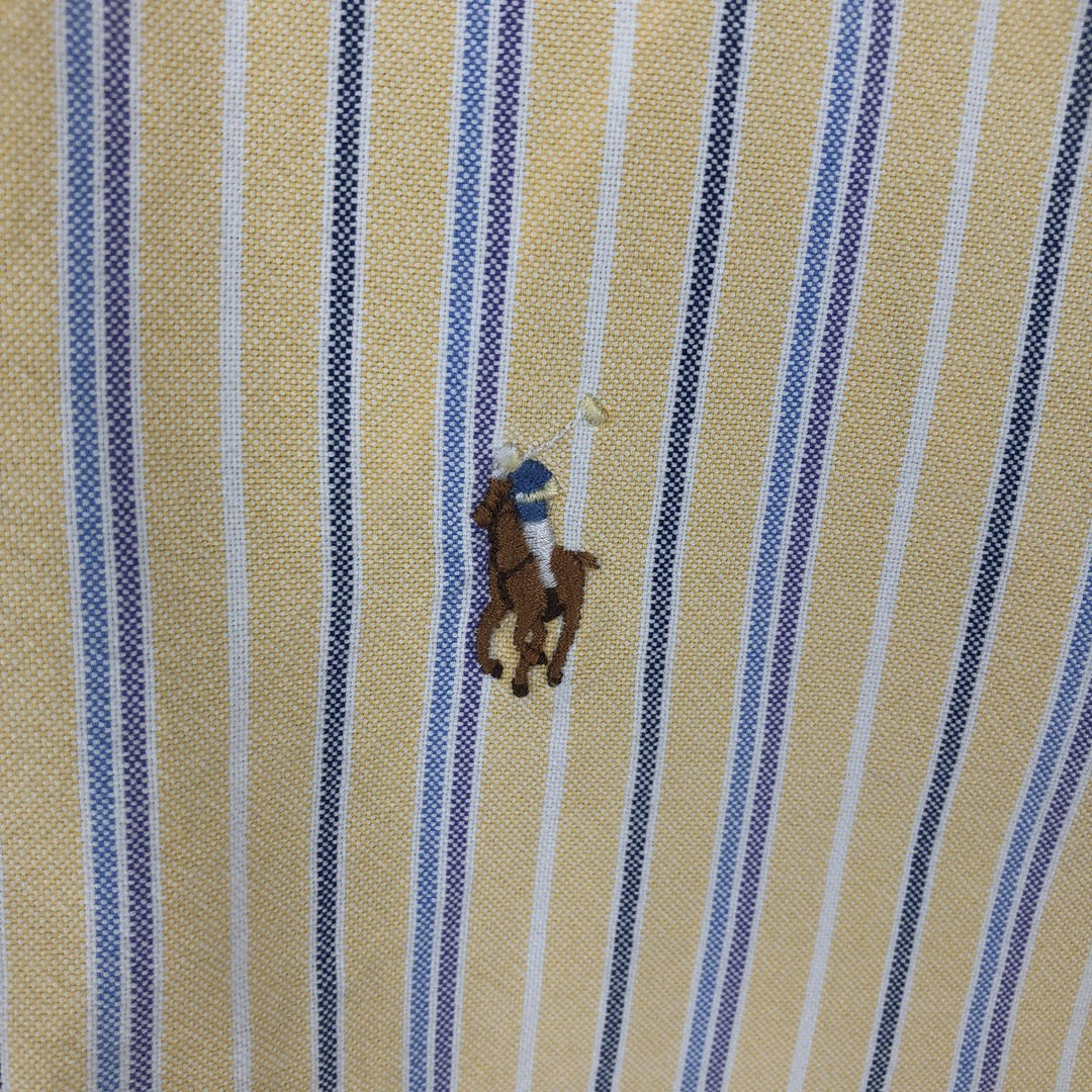 Ralph Lauren Classic Fit Short Sleeve Button Down Striped Shirt Men's XL cotton yellow type Vintage Second Hand