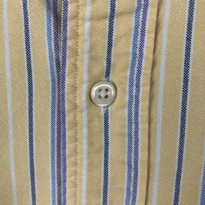 Ralph Lauren Classic Fit Short Sleeve Button Down Striped Shirt Men's XL cotton yellow type Vintage Second Hand