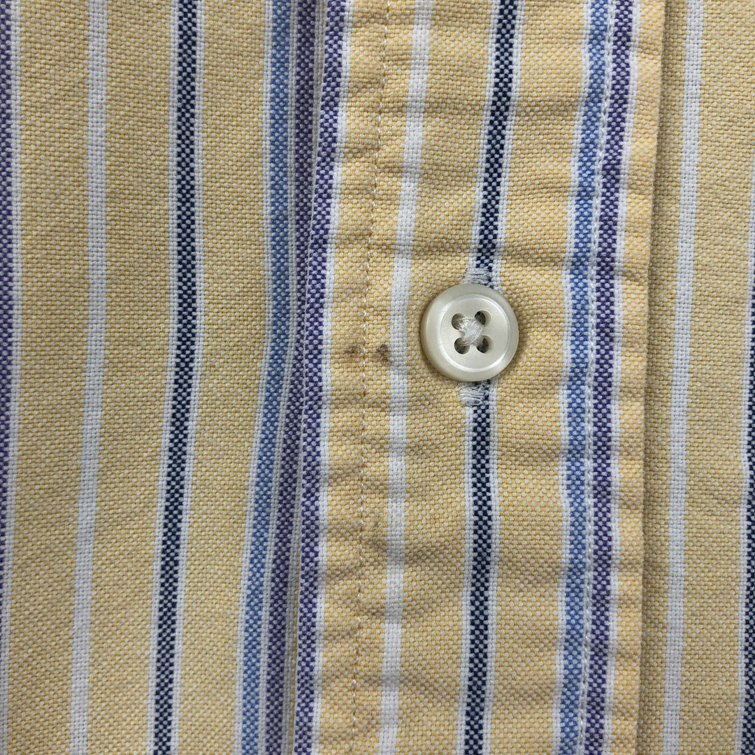 Ralph Lauren Classic Fit Short Sleeve Button Down Striped Shirt Men's XL cotton yellow type Vintage Second Hand