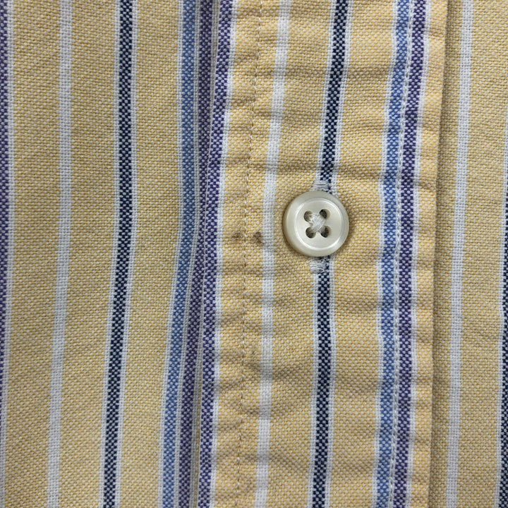 Ralph Lauren Classic Fit Short Sleeve Button Down Striped Shirt Men's XL cotton yellow type Vintage Second Hand