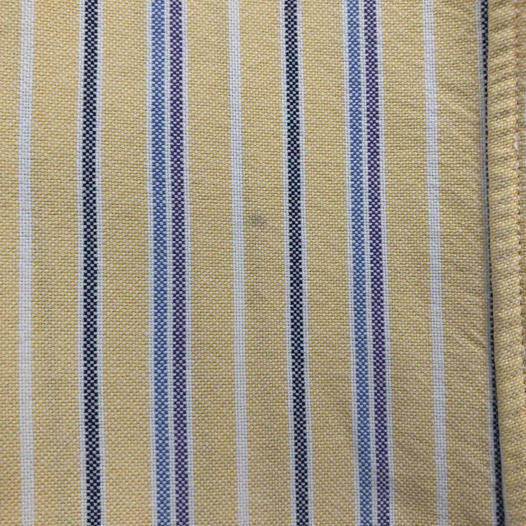 Ralph Lauren Classic Fit Short Sleeve Button Down Striped Shirt Men's XL cotton yellow type Vintage Second Hand